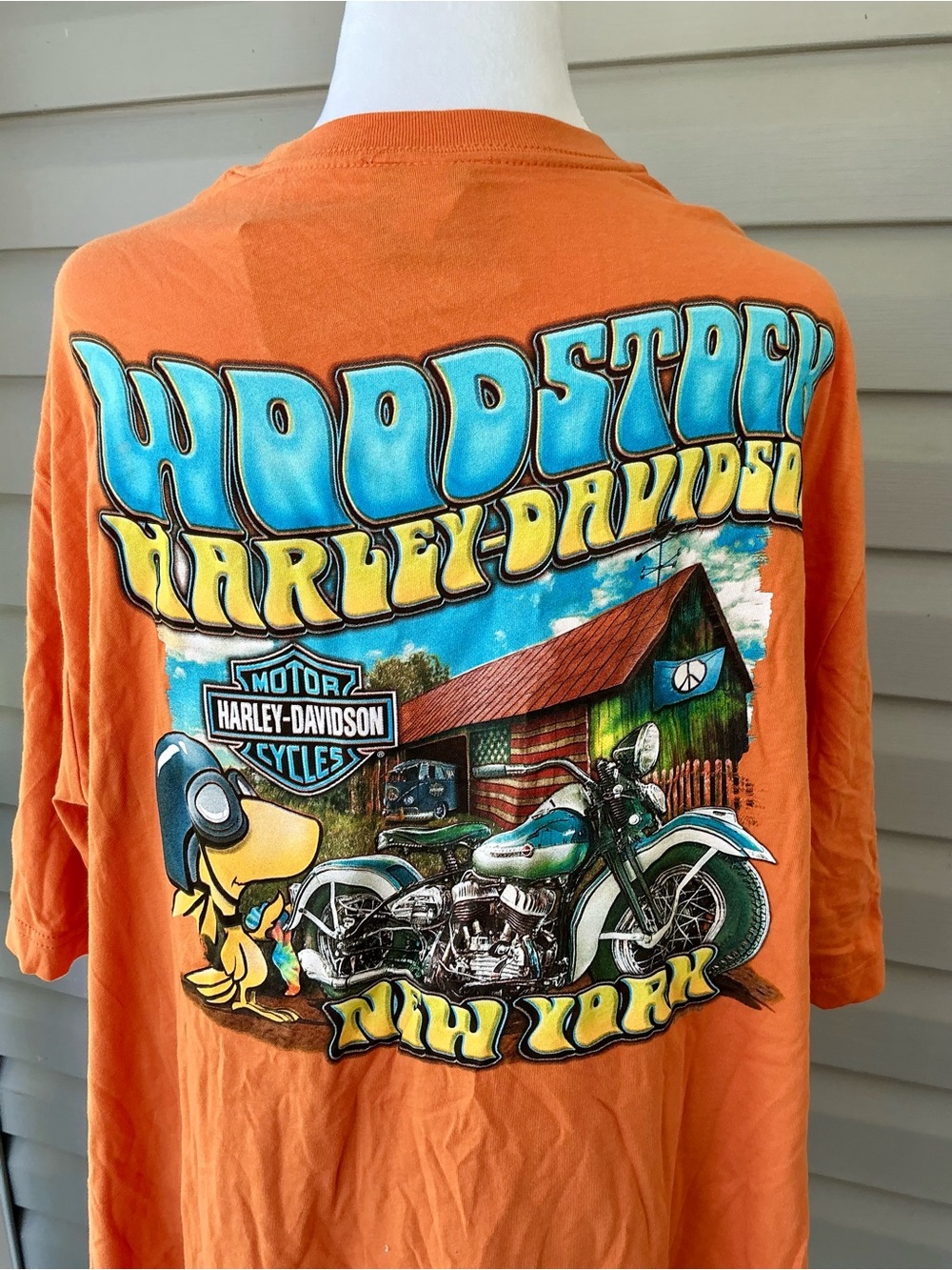 Harley-Davidson Orange Woodstock New York Graphic Tee- 3XL Hard To Find-